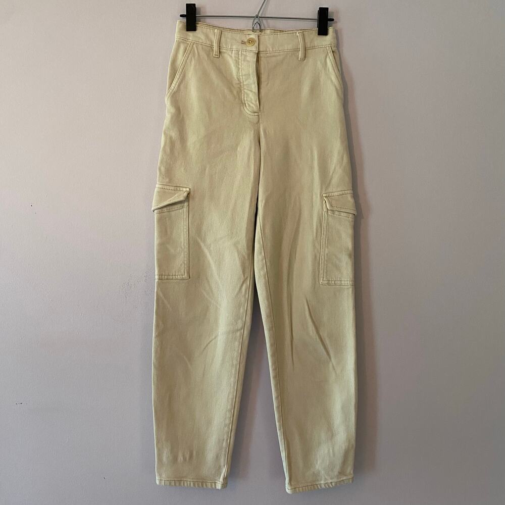 Wilfred Free Aritzia Beige High Waisted Barrel Leg Cargo Pants Women's size 0